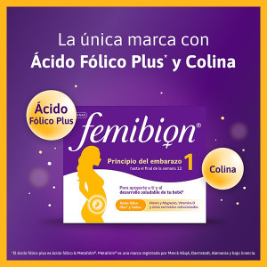 Femibion 1 primer trimestre de embarazo, Ácido Fólico Plus