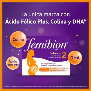 Femibion 2 embarazo, DHA, Ácido fólico Pluss